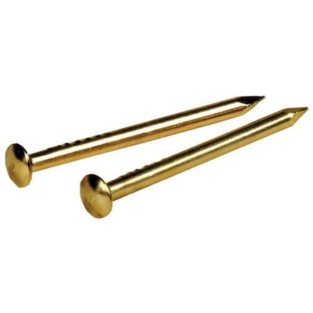Hillman Common Nail, 3/4 in L, Brass, 18 ga, 6 PK 122628